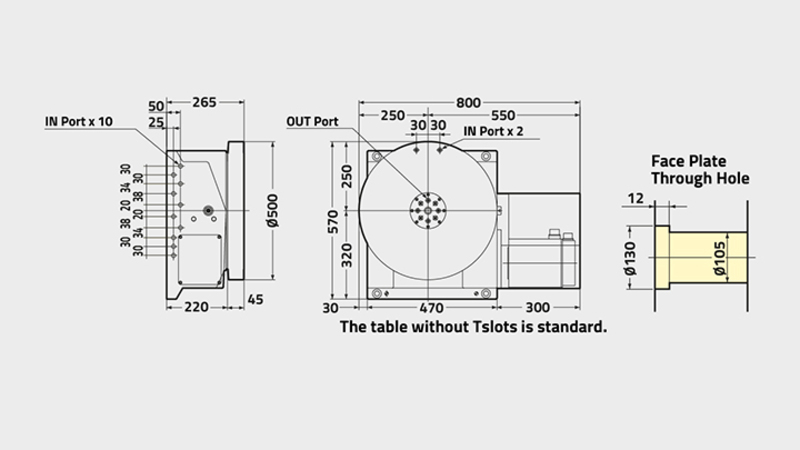 CNC(Z)503H Rotary Table Technical Diagram