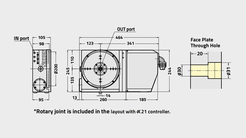 CNC(Z)205 Rotary Table Technical Diagram 