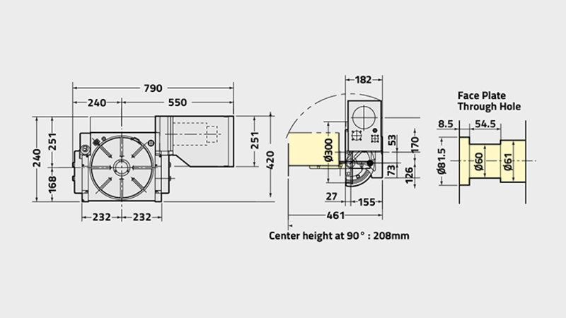 NST300 Rotary Table Technical Diagram