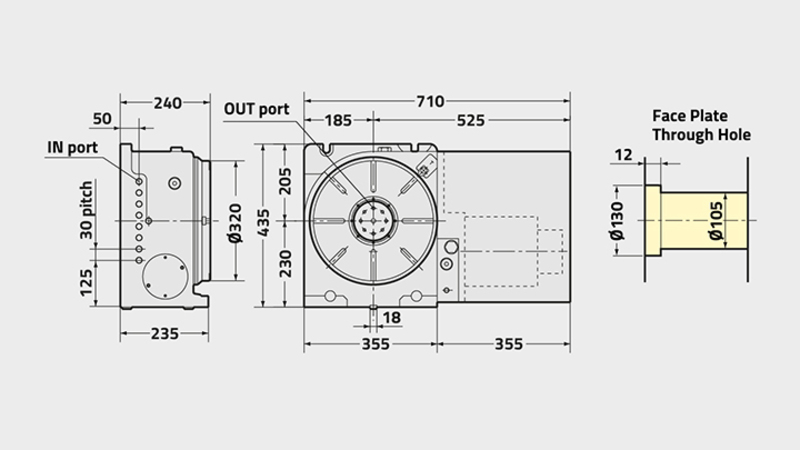 CNC(Z)321 Rotary Table Technical Diagram 