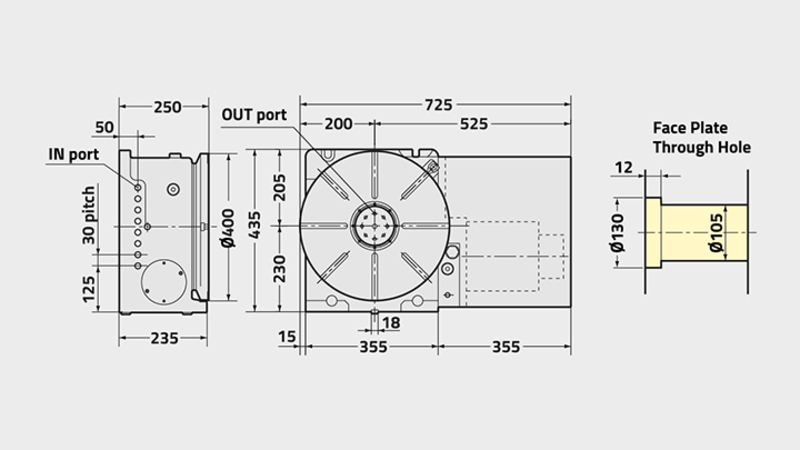 CNC(Z)401 Rotary Table Technical Diagram 