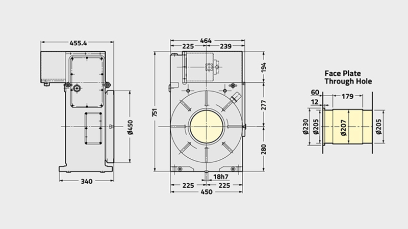 CNCB450T Rotary Table Technical Diagram