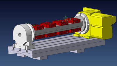 Q. What is the advantage of using a trunnion setup on a NIKKEN CNC Rotary Table?