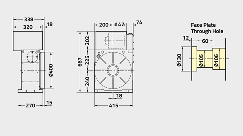 CNC401T Rotary Table Technical Diagram 
