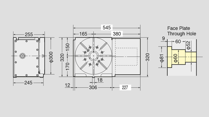 NSVZ300 Rotary Table Technical Diagram