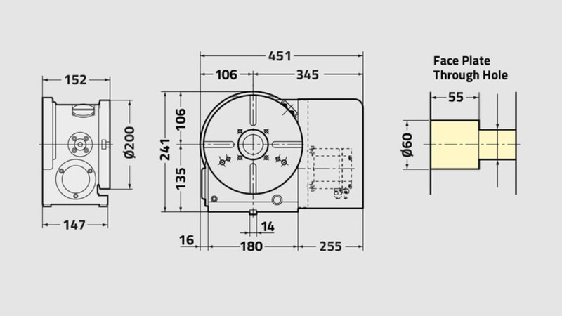 CNC(Z)202 Rotary Table Technical Diagram 